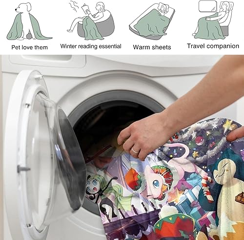 Miniatura 5 de Manta de anime japonesa de dibujos animados manta de franela suave para niños sofá cama dormitorio el mejor regalo para Navidad