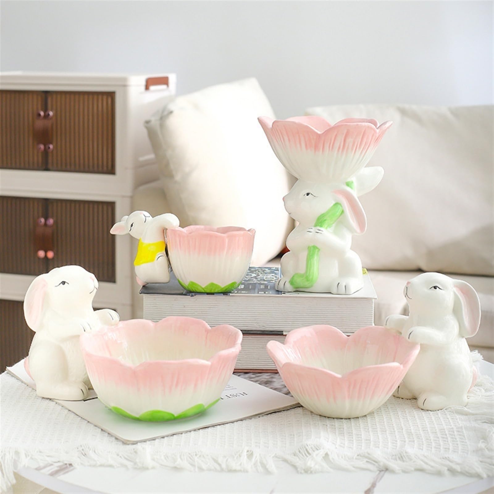 Kaninchenform Schmuckschale Dekorativ Schlüsselschale AufbewahrungsArmbänder, Haarschmuck, Geschenk für Schwestern, Mutter Schmuckablage (Color : RabbitD)