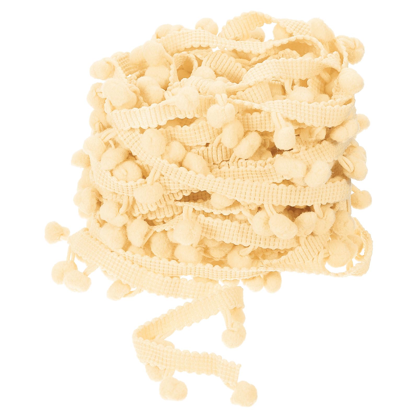 QUARKZMAN 20 Iarde Di Nastro Con Pom Pom, Rifinitura Con Frange, Accessorio Per Cucito, Artigianato Fai Da Te Per Tende, Abbigliamento, Cuscini (12mm - 10