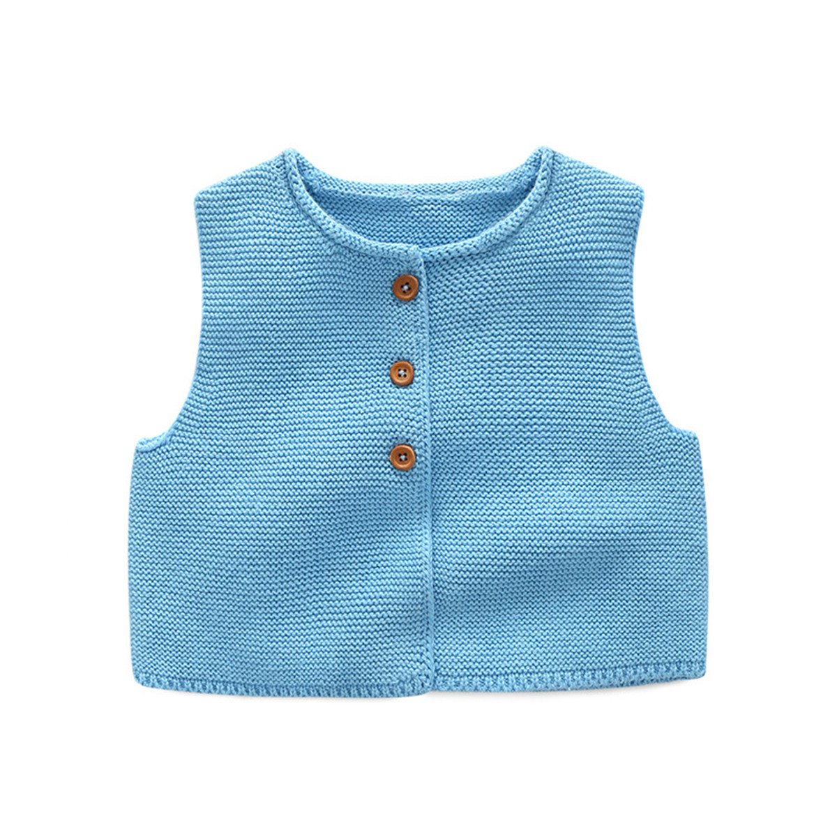 Kids Toddler Little Girls Front Button-Down Soild Sweater Cardigan Waistcoat Vest 2-3 Years Blue
