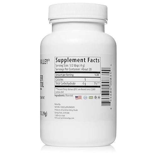 Miniatura 8 de Sunshine Valley Super manitol en polvo, edulcorante artificial natural y saludable, sustituto de azúcar ultra puro, suplemento dietético de bajo