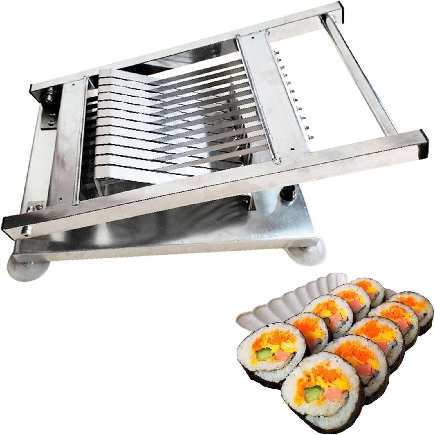 Stainless Steel Sushi Roller Cutter - Precision Sushi Slicer for Even Cuts, 8/10/12 Segments, Ideal for Japanese Restaurants & Sushi Bars