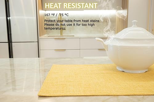 Miniatura 6 de Juego de 4 manteles individuales lavables para fiestas, elegantes manteles individuales para mesa de cocina, juego de 4 manteles individuales de