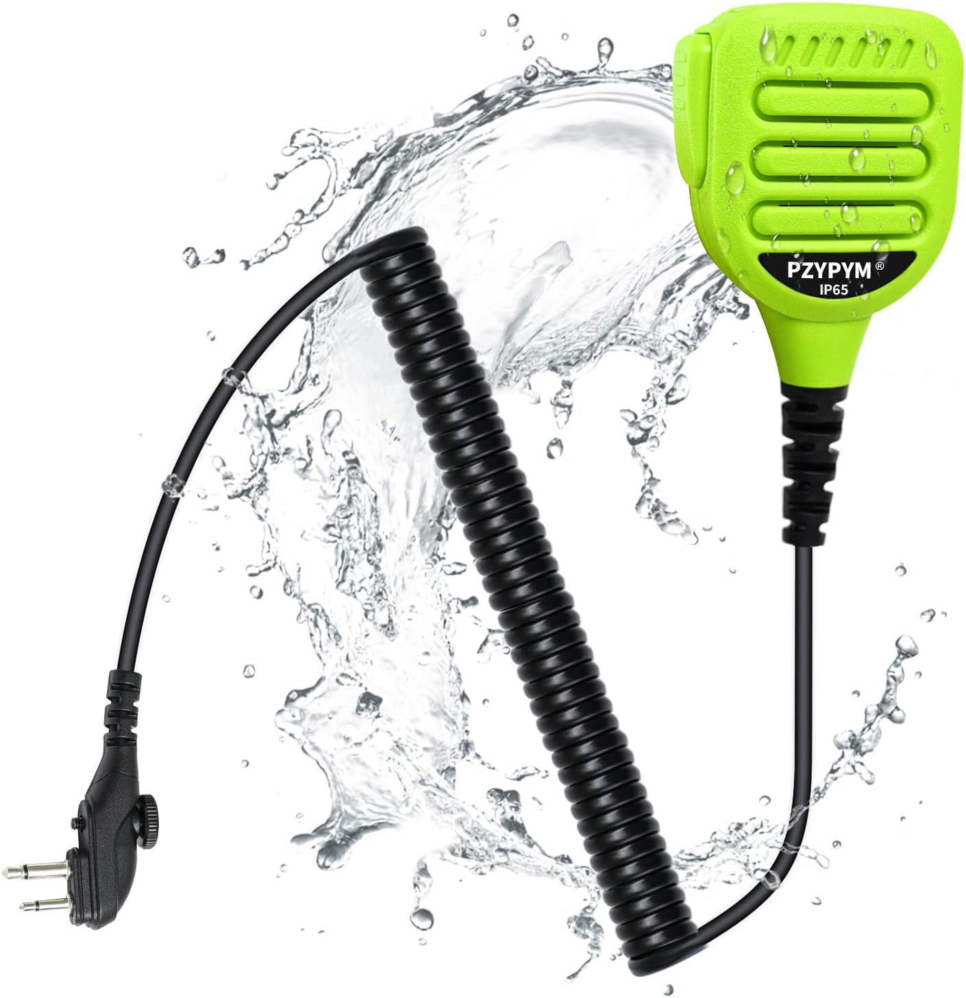 2-Pin Shoulder Speaker Mic Compatible with Hytera HYT Radios, IP65 Waterproof Walkie Talkie PTT Mic for BD502i PD402i TC-508, Noise Reduction for Security Industrial Use (Green)