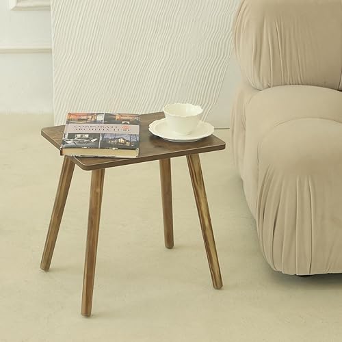 Miniatura 6 de AWASEN Mesa auxiliar, mesa auxiliar pequeña para sala de estar, dormitorio, oficina, espacios pequeños, mesa auxiliar moderna con madera maciza,