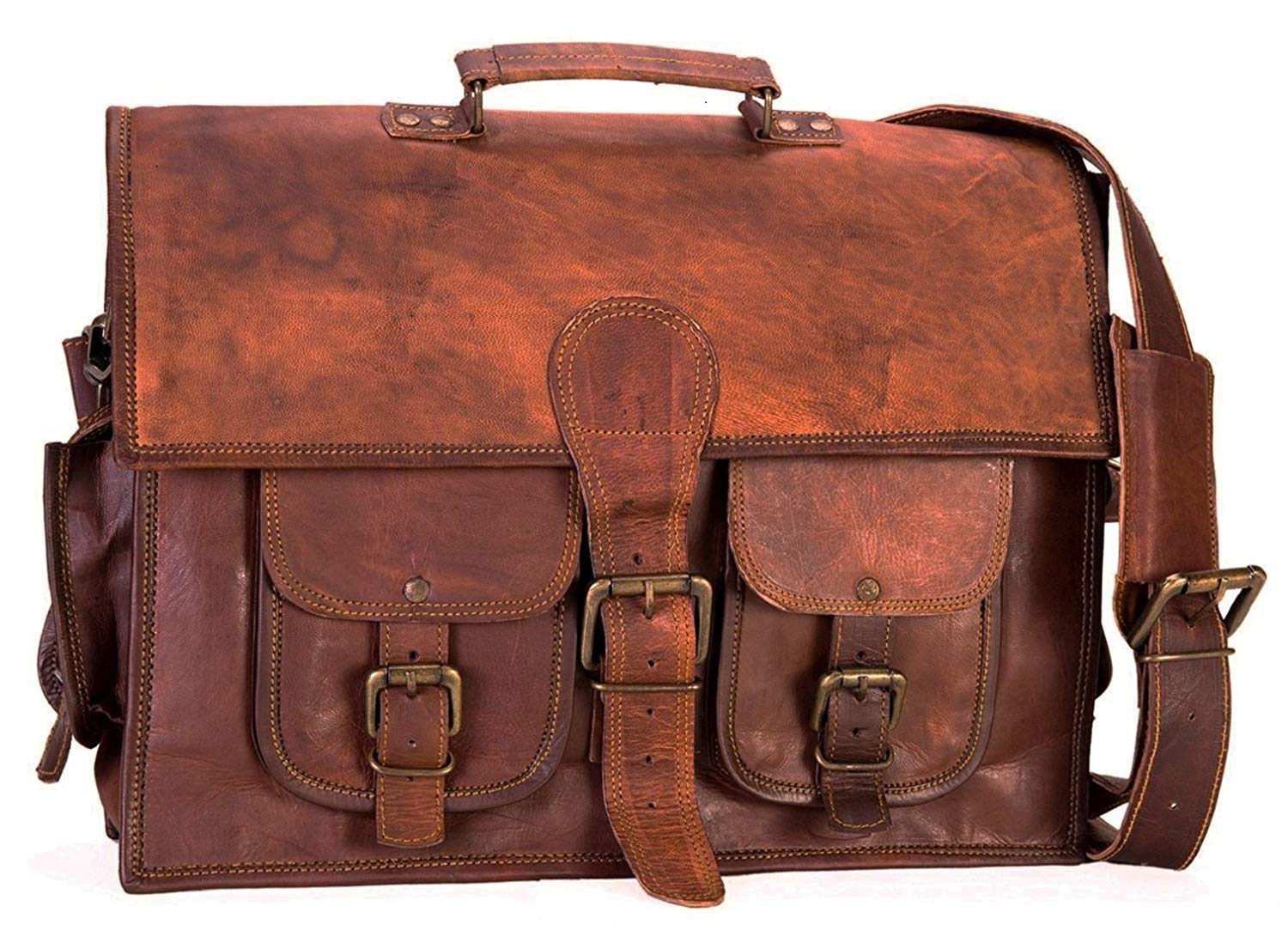 ZNT BAGS 15 inch Genuine Leather Laptop Office Messenger Bags (B07BV9JG88) Amazon Price History, Amazon Price Tracker