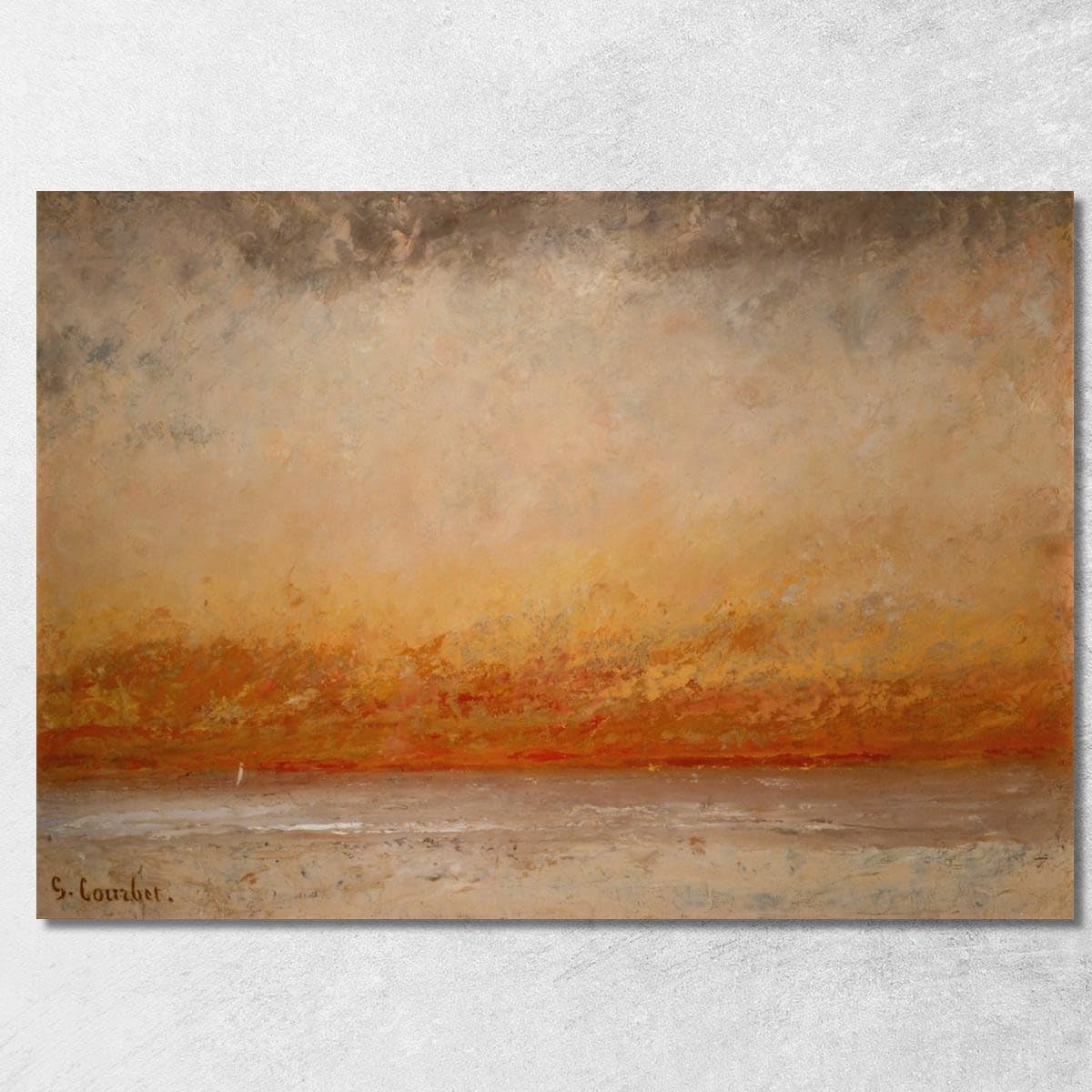 Tableau Marina au coucher du soleil Gustave Courbet 130x90cm