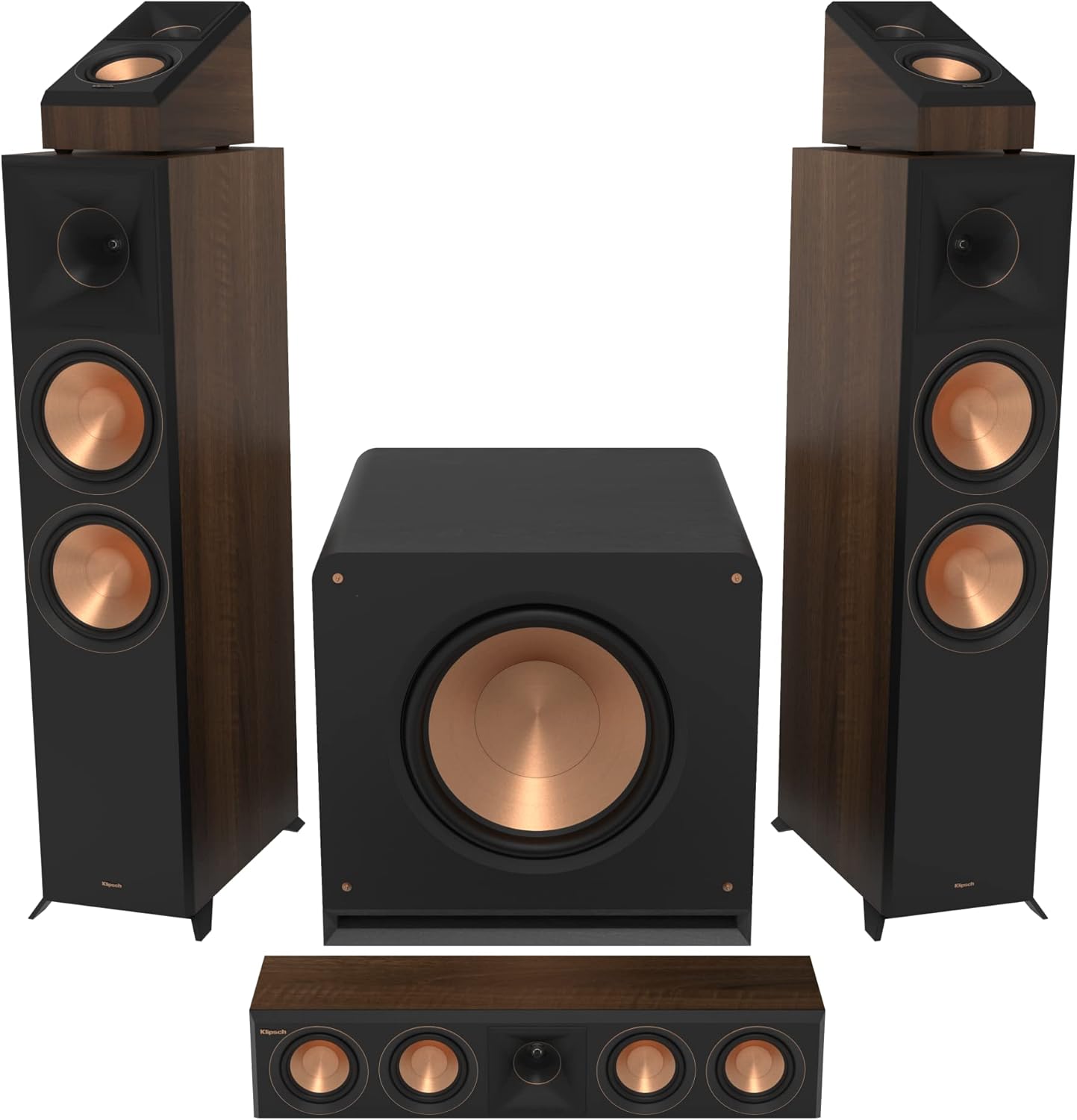 Klipsch 5.1 Walnut System - Model RP-8000F II, RP-404C II, RP-500SA II, RP-1600SW