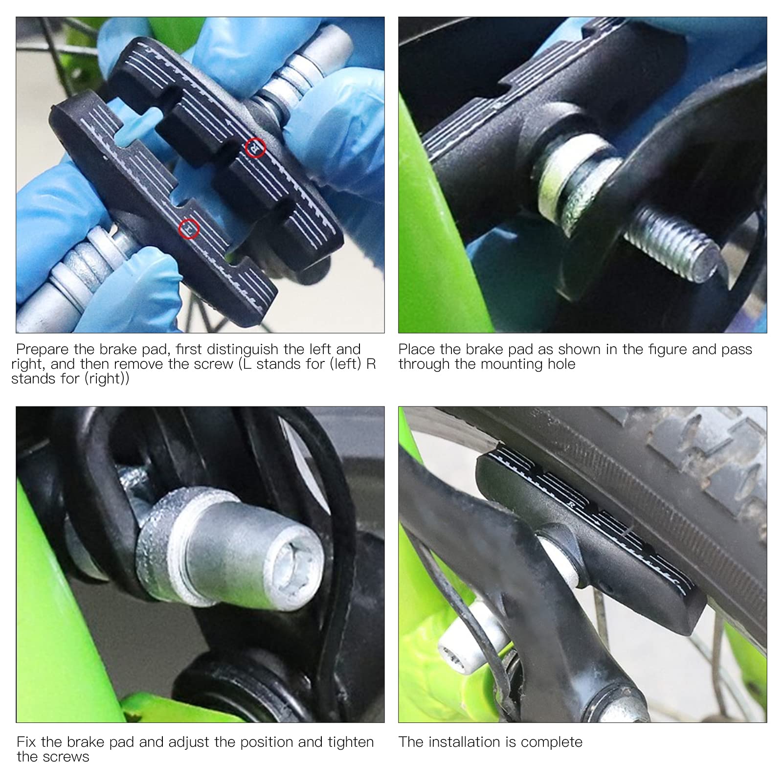 Klocki hamulcowe VGEBY Bike, 1 para 55mm Składane klocki hamulcowe w kształcie łuku Rower V Brake Gumowe klocki hamulcowe do roweru składanego Rower górski Rower szosowy
