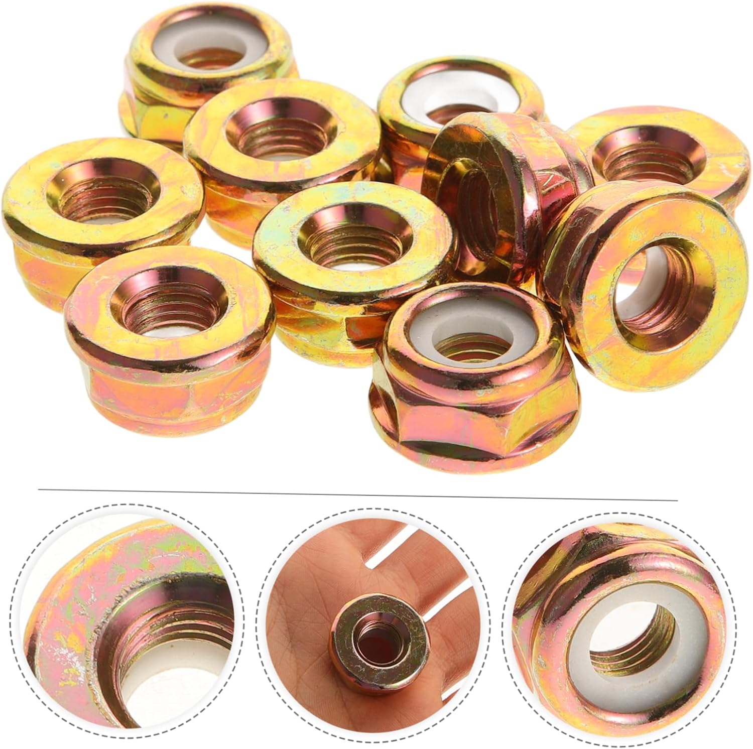 BESPORTBLE 50pcs Grass Trimmer Head Mower Nut Axle Nut Lawnmower Working Spindle Replacement for Lawn Mowers