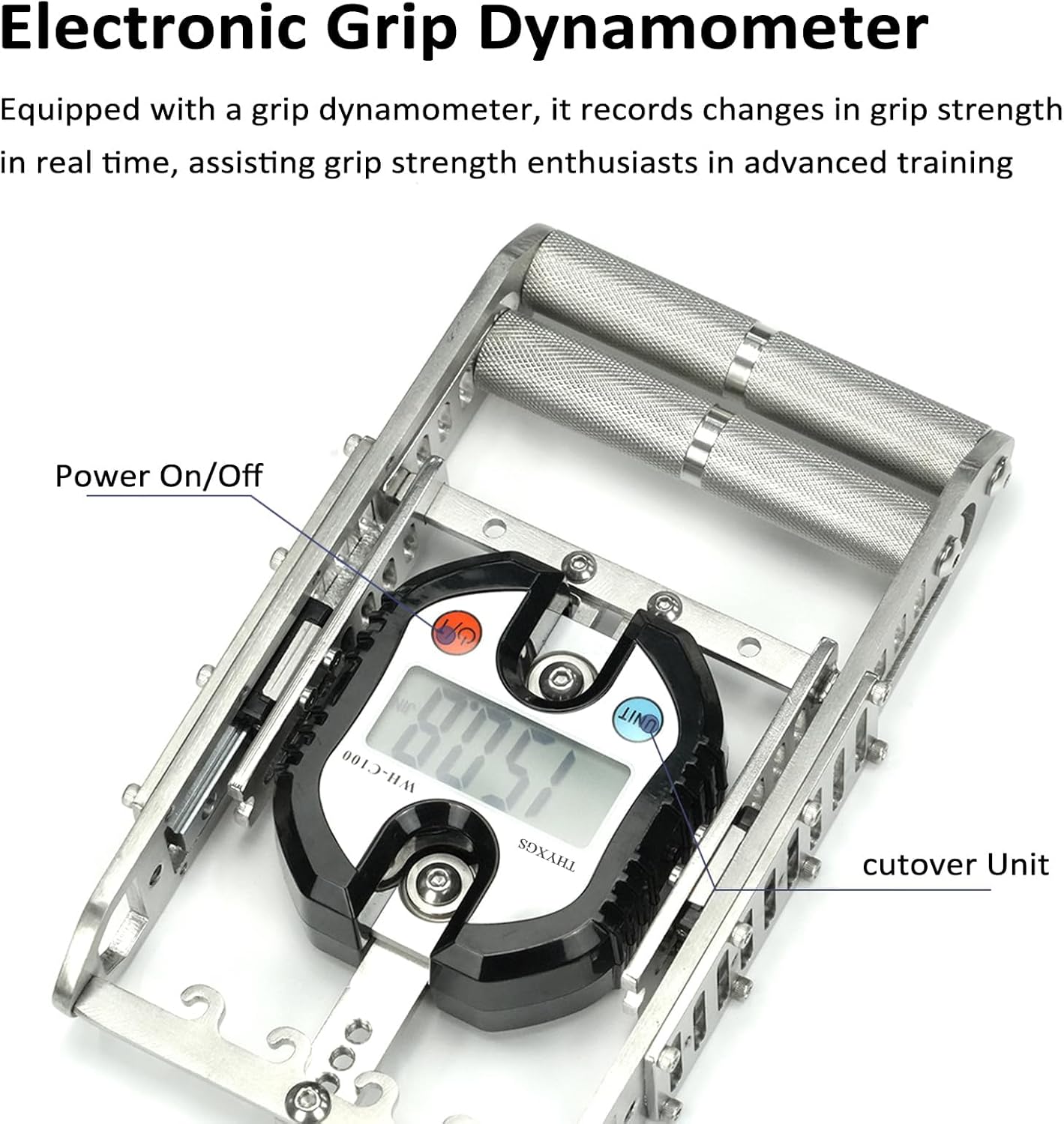 Digital Hand Dynamometer Grip Strength Tester, Stainless Steel Wrist Forearm Strength Trainer, 4-25mm 4-Speed Adjustment, Max Load 150Kgs, for Gym, Sport, Workout