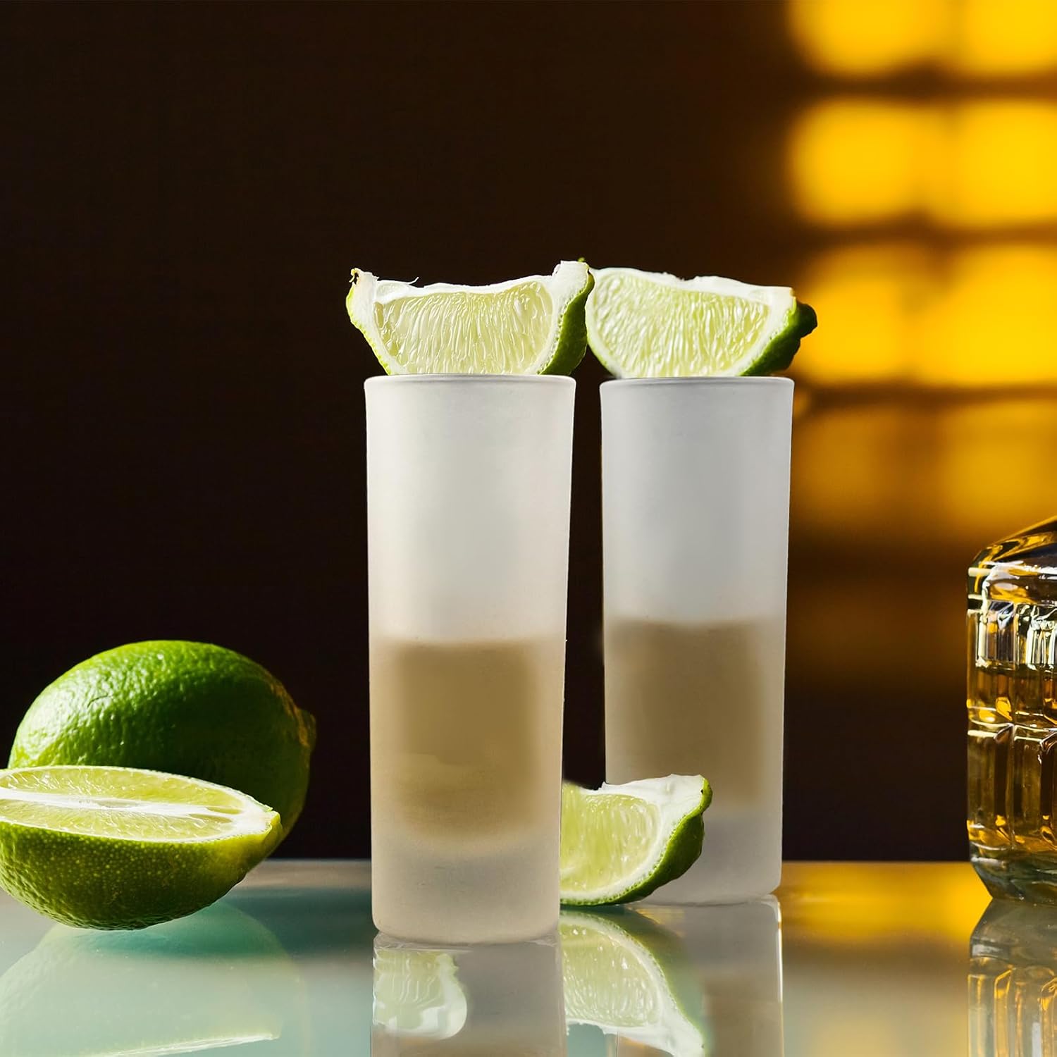 YOUKE OLA 36 Pack Sublimation Shot Glasses Cups with Heavy Base Frosted Sublimation Blanks Cute Shot Glass Tumbler Bulk for Heat Press, Personalized Gift, 3oz - Image 6