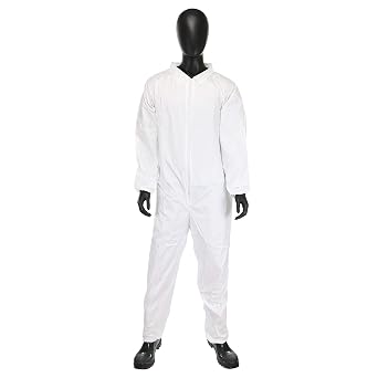 West Chester 3652 Microporous Coverall - XX-Large, White, Work Wear Overall with Zipper Front, Elastic Wrists and Ankles