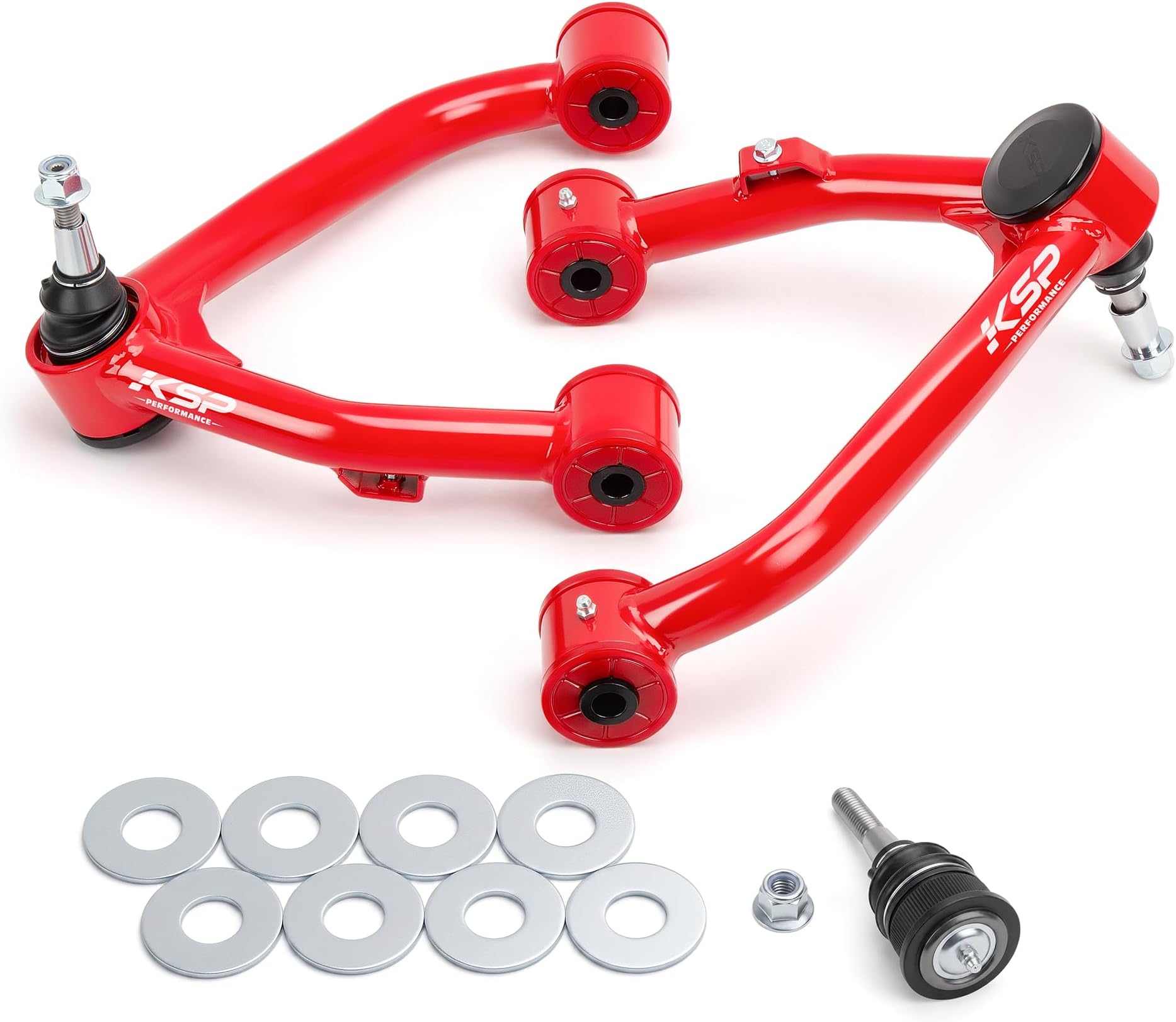 KSP 2-4" Upper Control Arms for Silverado Sierra 2007-2018, Adjustable Steel Control Arm Compatible With Chevy GMC Avalanche Tahoe Yukon 2/4WD, Aftermarket UCA Replace Factory Cast Steel/Forged Arms