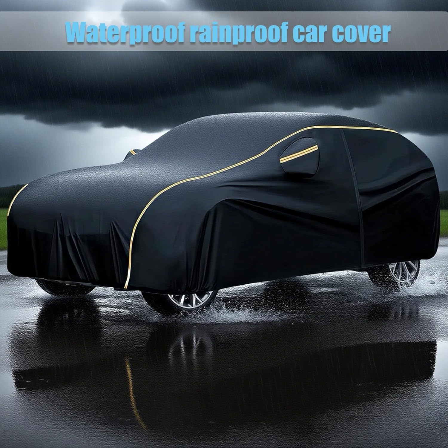 Full Car Cover Custom Fit for Jeep Wrangler JL 2023 2024 2025 Car Tarpaulin SUV Waterproof Car Cover丨All Weather Sun UV Dust Snow Protection with Storage Bag & Mirror Pocket
