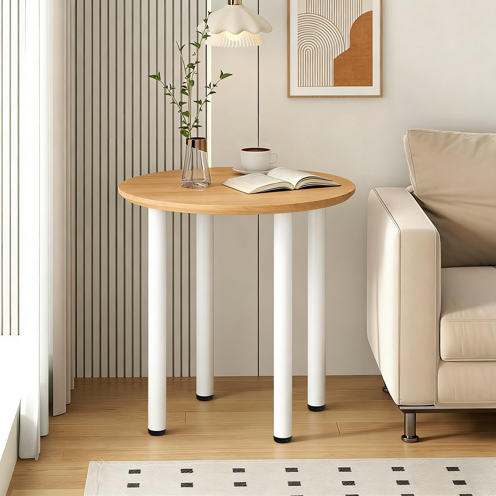 QLLY Lot de 4 Pieds réglables en métal pour Bureau, Table et mobilier, 70 cm, Blanc