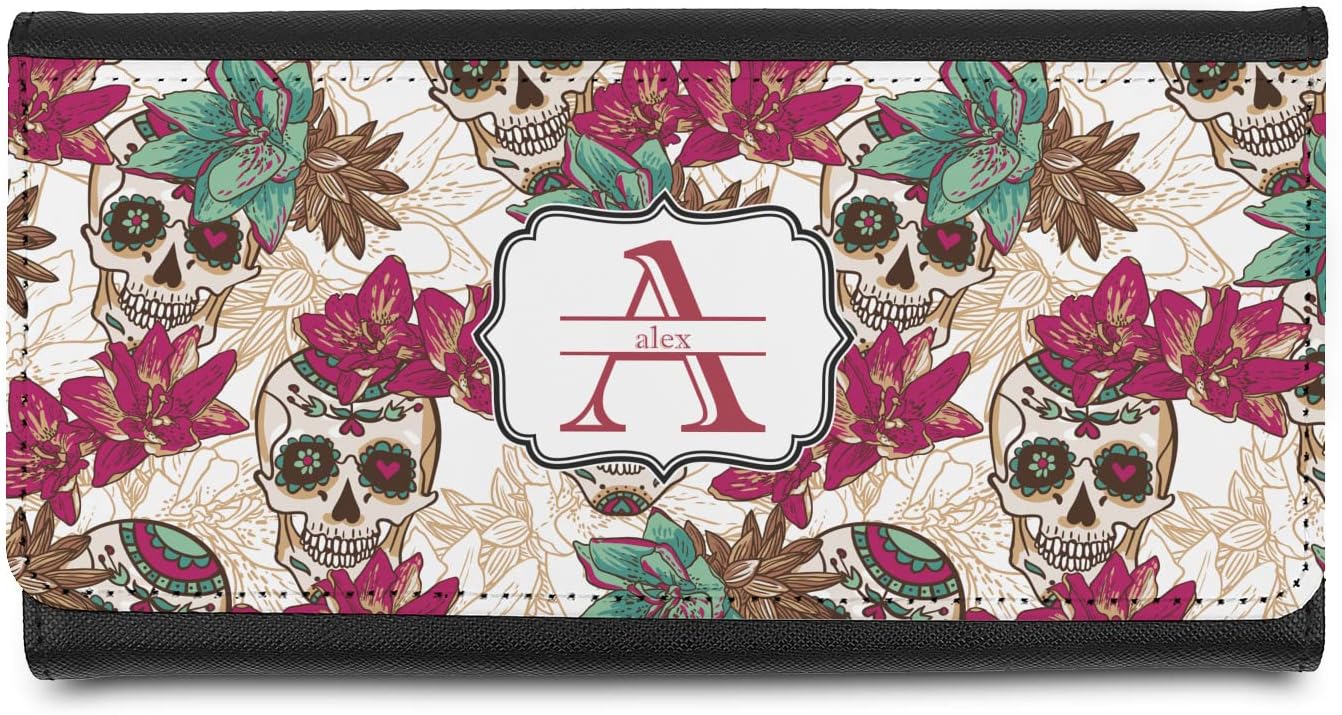 Personalized Sugar Skulls & Flowers Leatherette Ladies Wallet