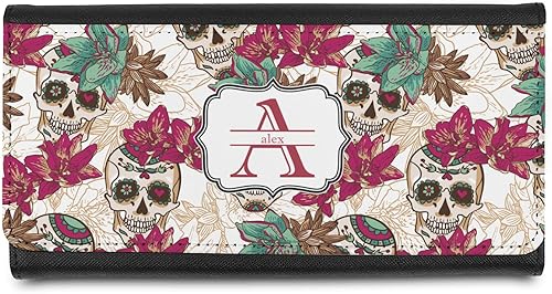 RNK Shops Sugar Skulls & Flowers Cartera de cuero sintético para mujer (personalizada)