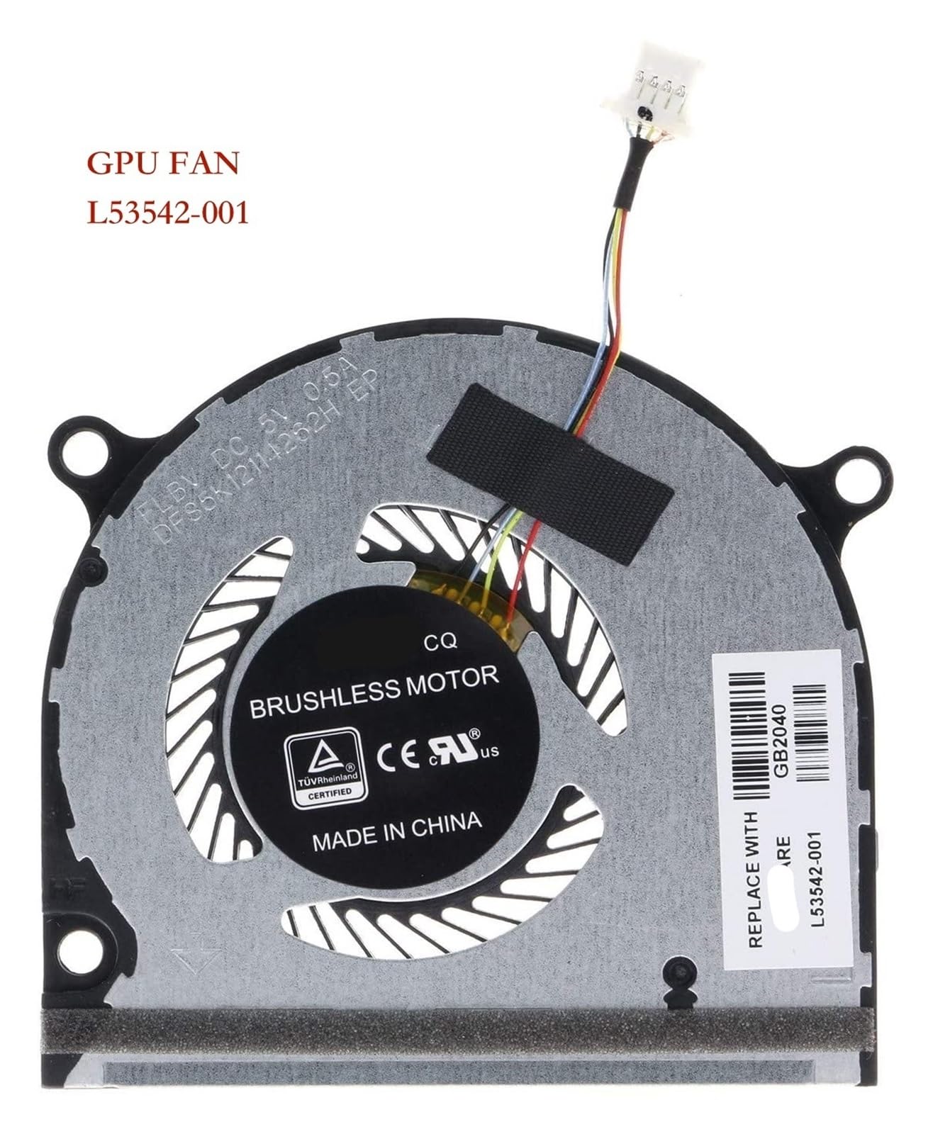 Ventilateur de Refroidissement PC, Ventilateurs GPU L53542 L53541-001 for processeur d'ordinateur, compatibles avec HP Envy, X360 15-DS 15-DR 15M-DR DR0004 15M-DS DS0011 TPN-W142(GPU Fan L53542)