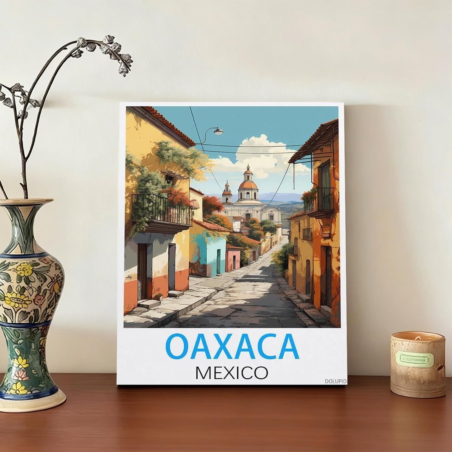 Oaxaca Mexico Vintage Travel Poster 8x10inch Canvas Art Poster and Wall Art Picture Print Modern Family Bedroom Decor Posters Framed image 3