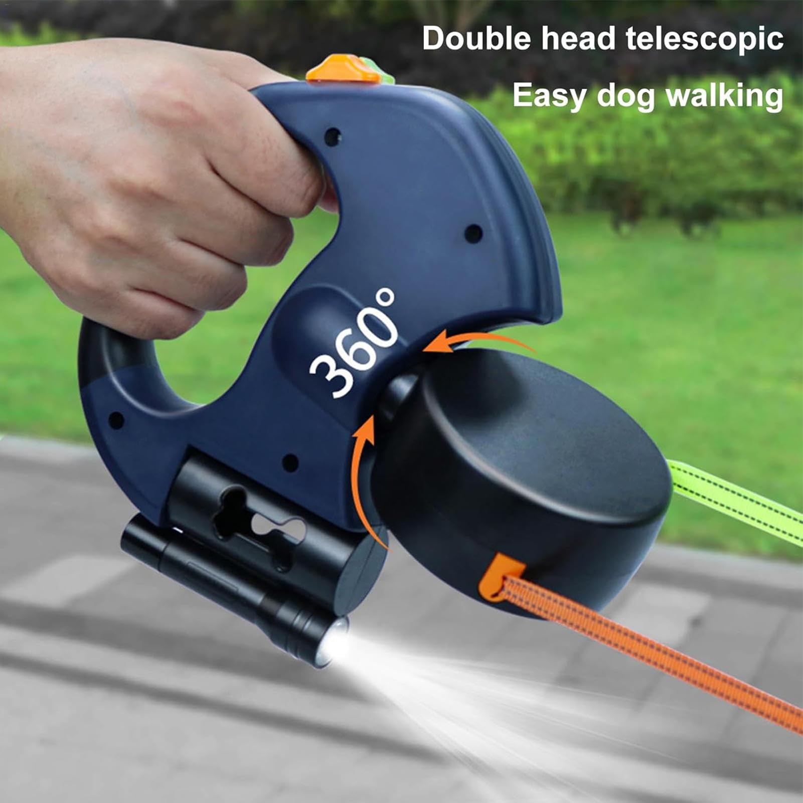 Corde rétractable pour Animaux de Compagnie, Laisse rotative à 360 degrés | double laisse pour chien, corde pour chien portable, accessoires de marche pour chien, corde pour animaux de compagnie