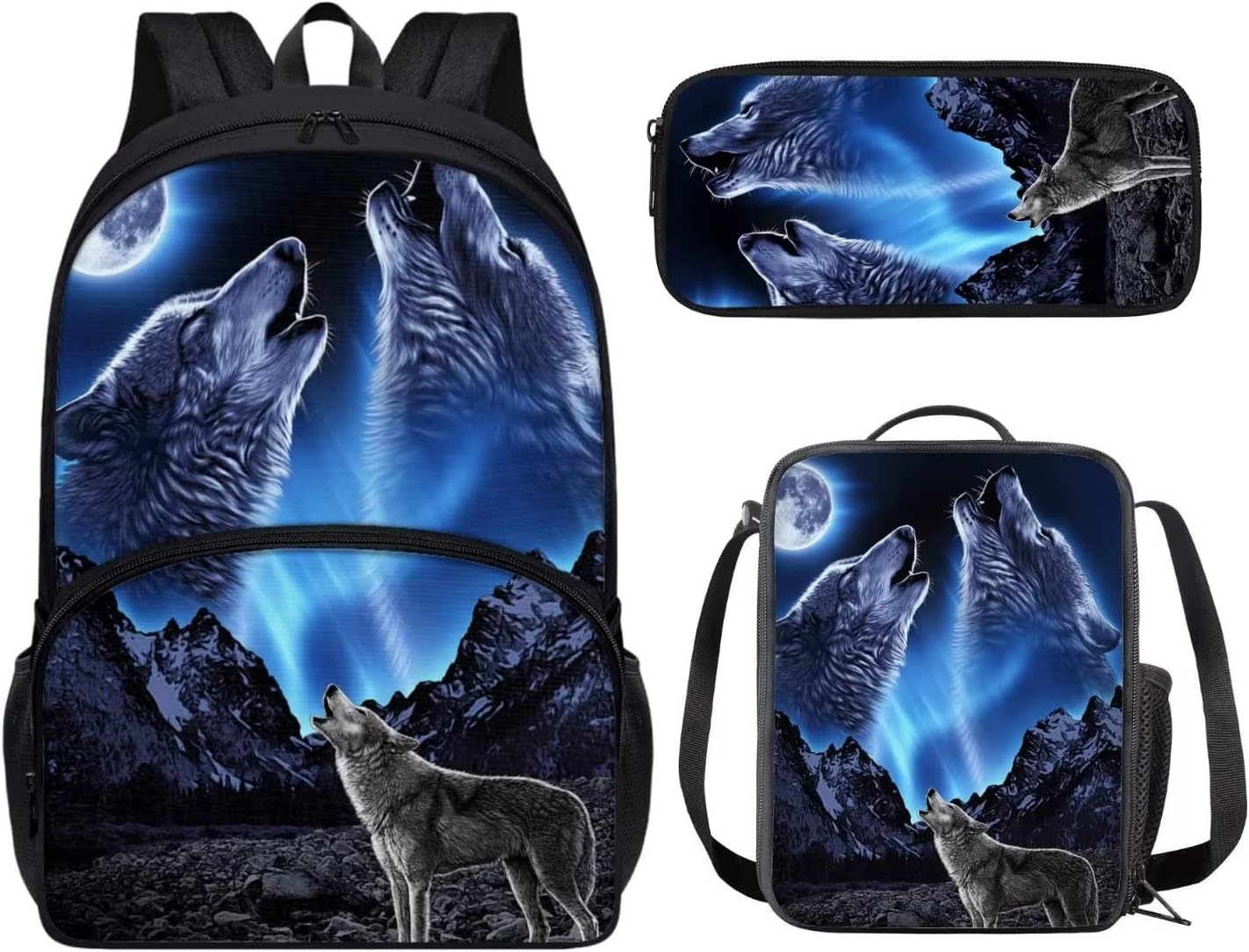 Chaqlin Set Of 3 Pcs Schoolbags Set With Insulated Lunch Bag