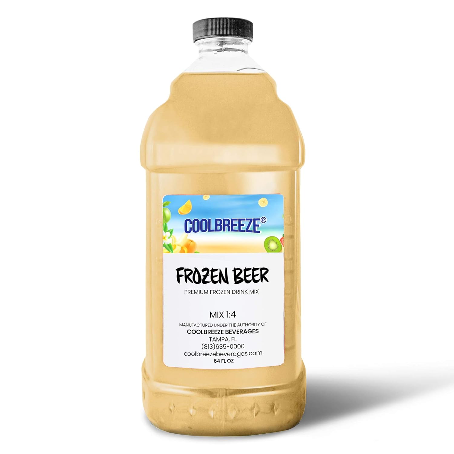 Coolbreeze Beverages Frozen Drink Flavor Mixes - Frozen Beverage Machine or Home Blender Use - Ready To Use Margarita Daiquiri Granita Slush Bar Mixers - 1/2 Gallon Bottle (Frozen Beer)