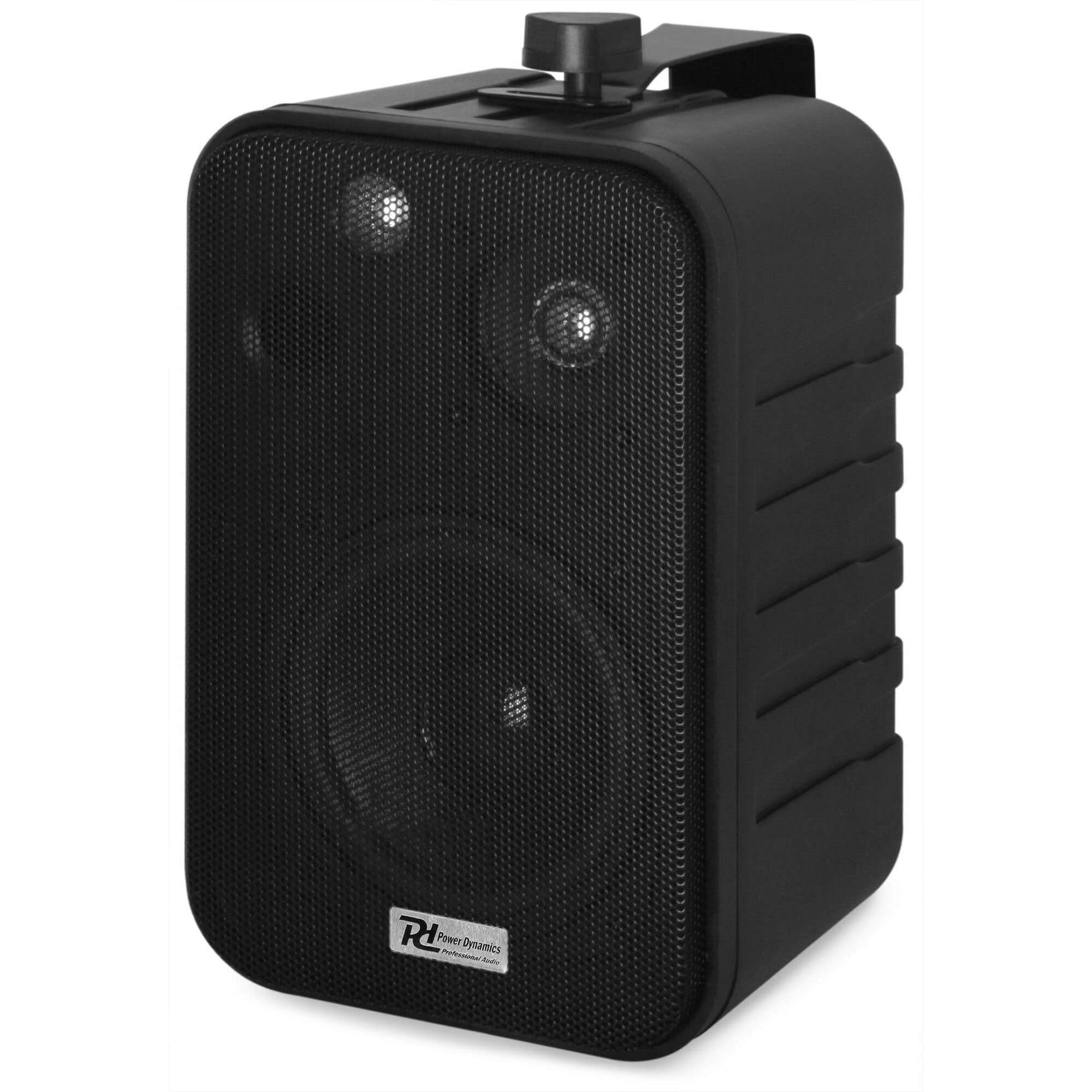 Power Dynamics BV40V - 2 Haut-Parleurs Noirs - 10 Watts, 4 Pouces, Étanches, Musique de Fond, Kit de Montage Fourni, 100 Volts, Public Address, Musique d'Ambiance, Sonorisation, Horizontal Vertical