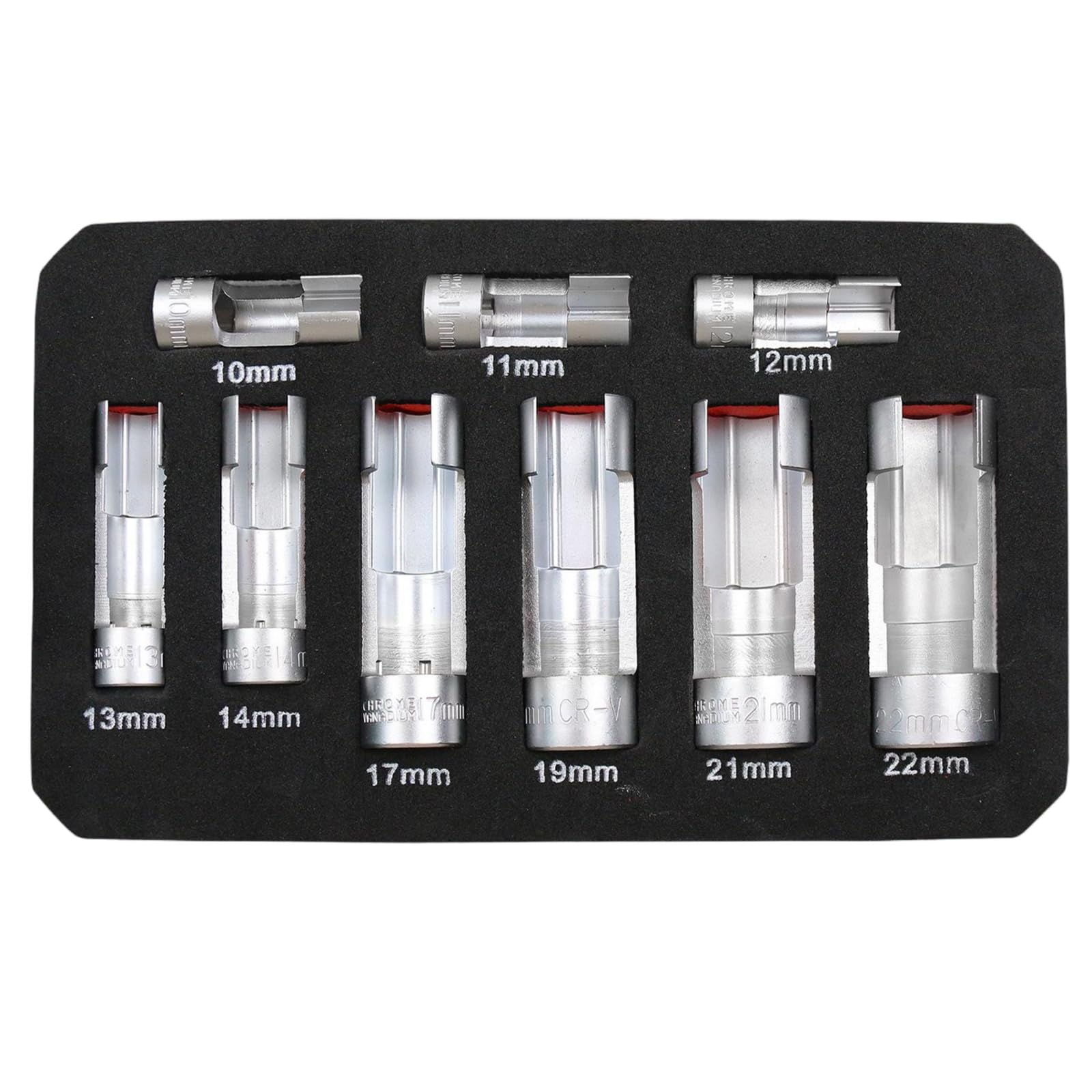 Hsioluted Automotive 9Pcs Steel Socket Set 10-22Mm For Oxygen Sensors Disassembly And Oil Systems Maintenance In Garages Or Homes Socket Wrench Set