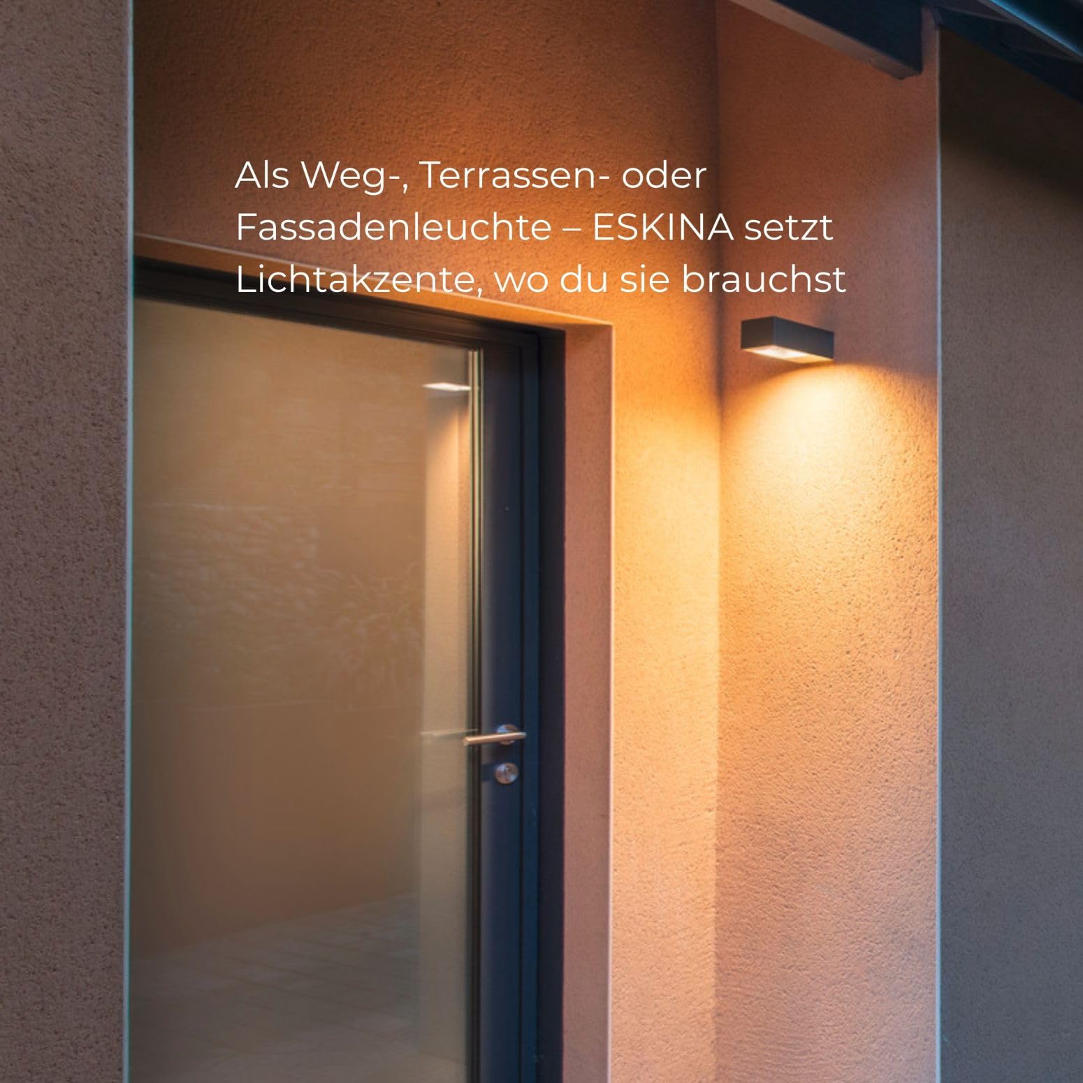 SLV ESKINA FRAME | Wandaufbauleuchte, Außenbeleuchtung von Hauseingang, Wänden, Terrassen, Fassaden, Treppen, LED Wandleuchte, Aussenleuchte | LED Inside, CCT switch 3000/4000K