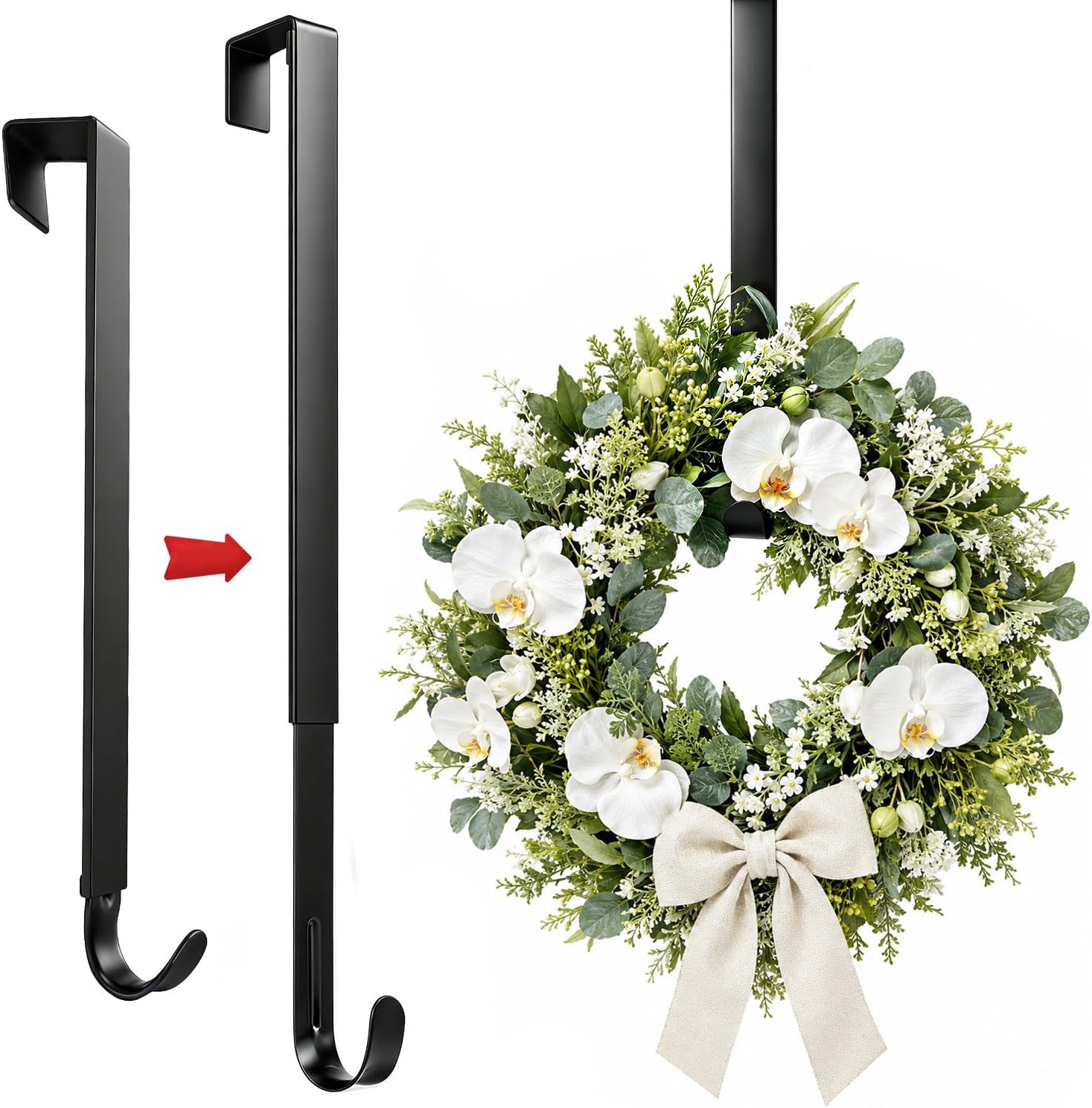 Adjustable Wreath Hanger for Front Door, 15-25 Inch, Christmas Decorations