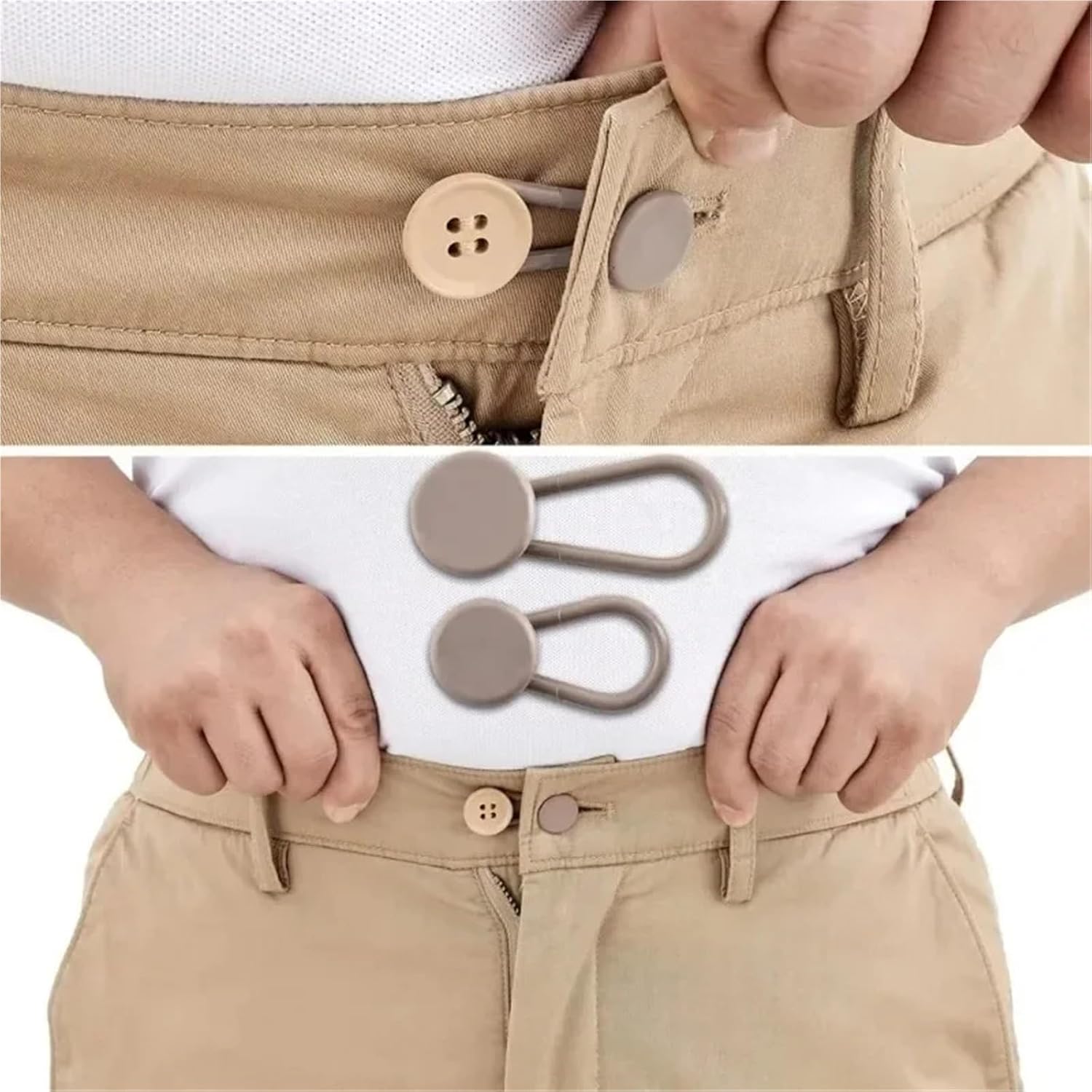 Waistband Extenders 80 Pcs 15mm/18mm 6/12pcs Pants Extender Buttons Flexible Waist Extenders for Jeans for Women & Men Pregnancy Skirt(Beige,Medium)