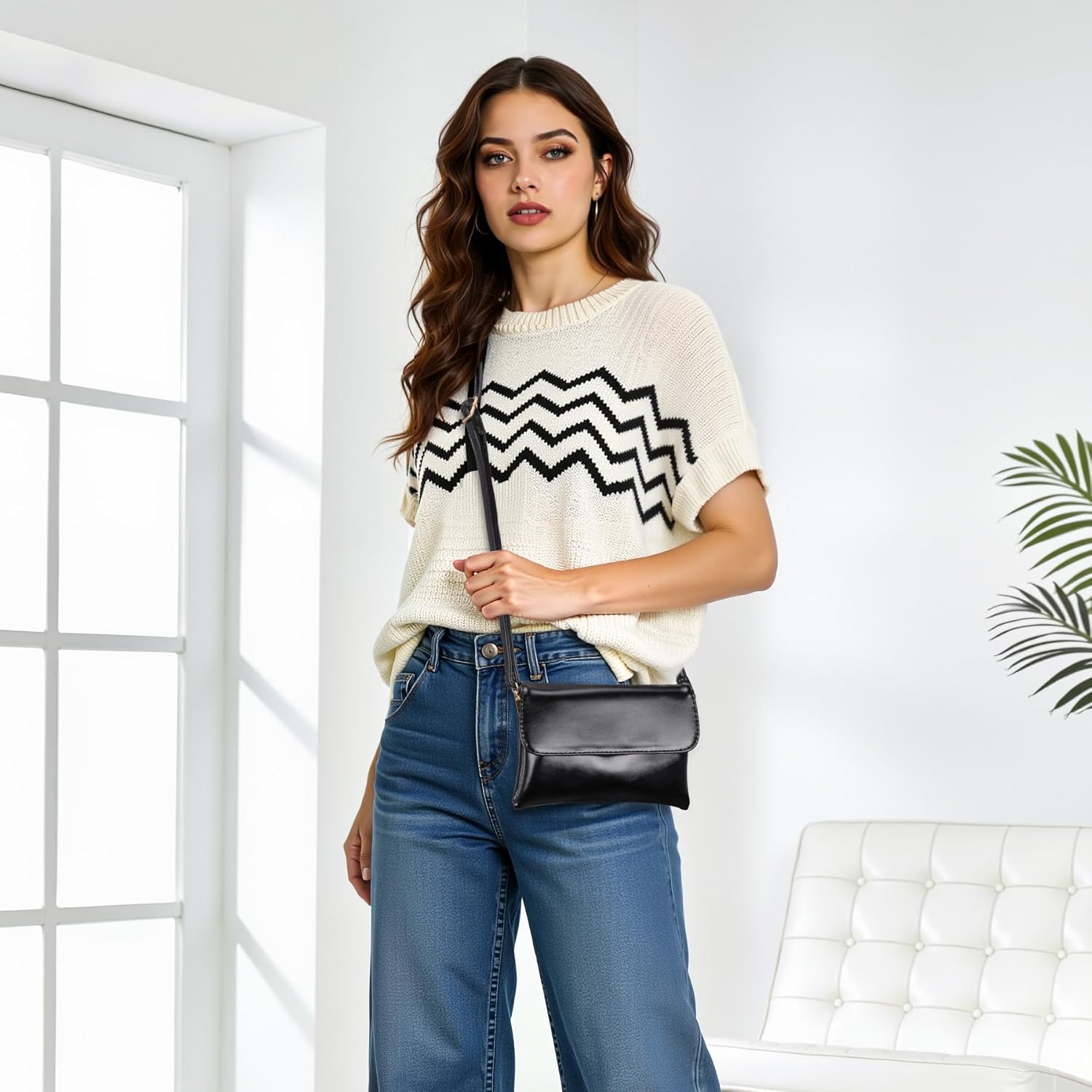 Small Crossbody Bags for Women,Vegan Leather Cell Phone Purse with Adjustable Shoulder Strap for Travel - Image 3