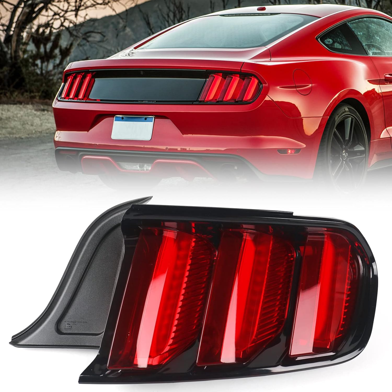 FIONE LED Tail light Assembly Compatible with Ford Mustang 2015-2020 TailLight Replacement Rear Lamp Left Driver Side LH FO2800238 FR3Z13405GCP