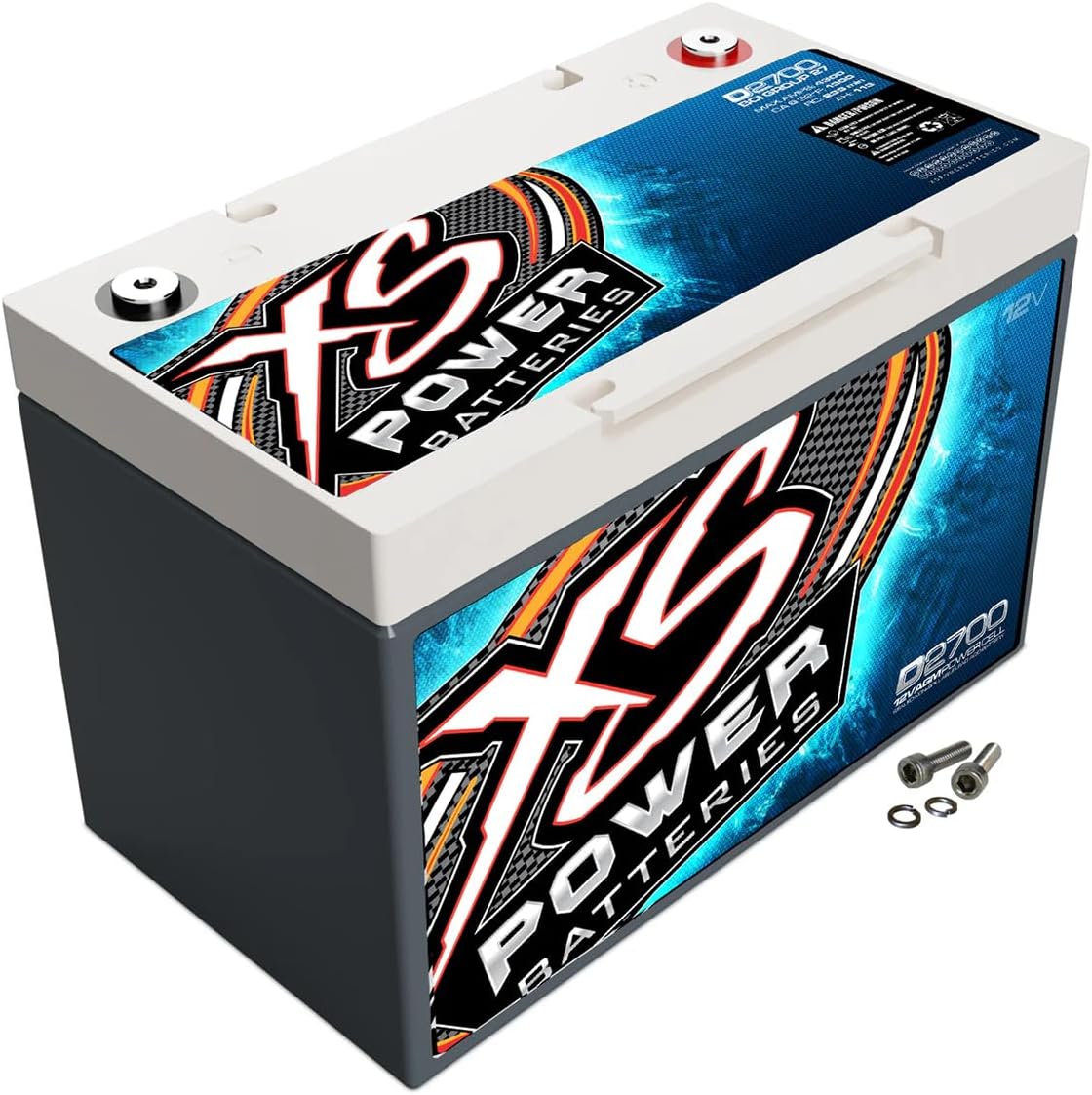 XS Power D2700 XS Series 12V 4,300 Amp AGM High Output Battery with M6 Terminal Bolt