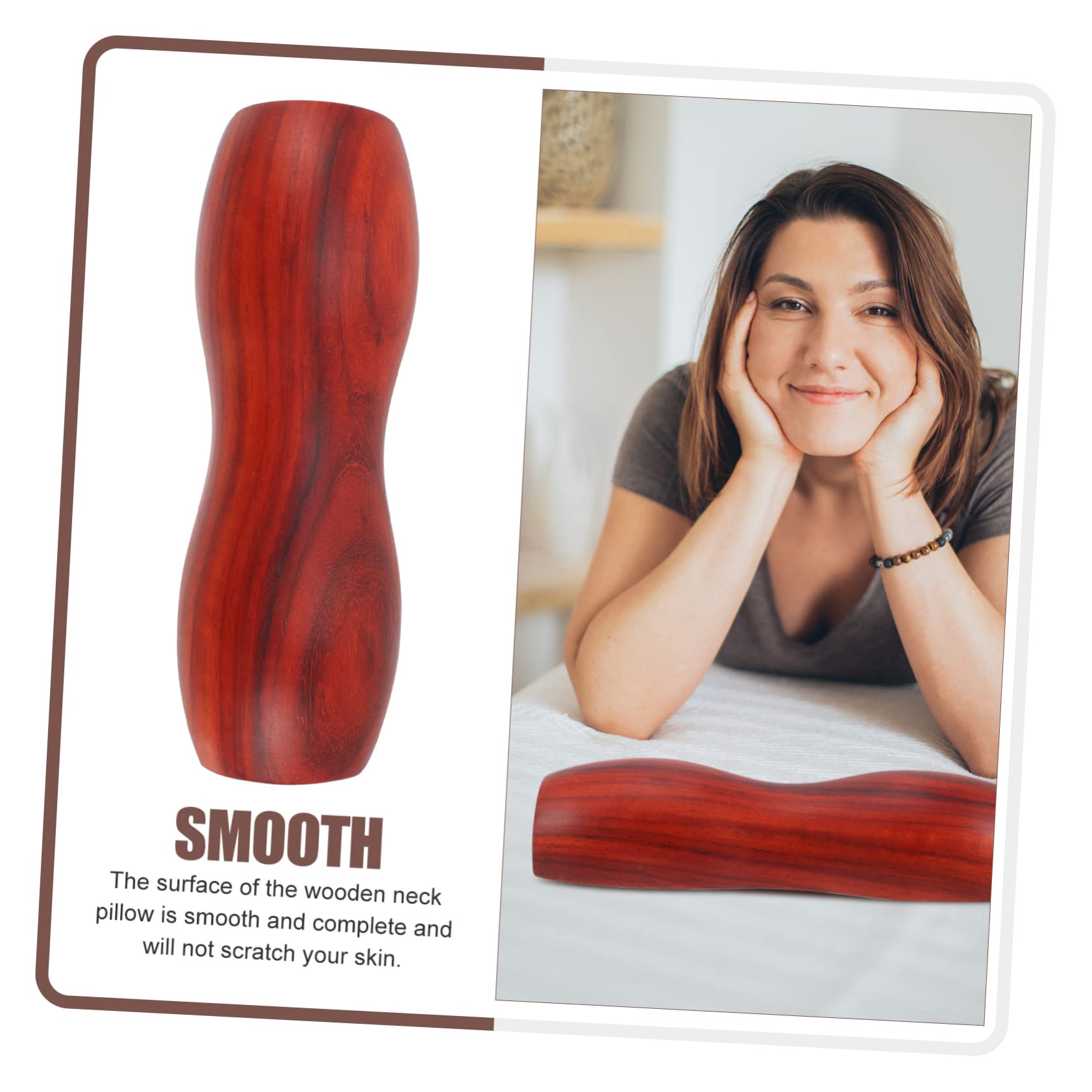 Alipis Traviesa De Madera Forma Almohada Cervical para Baño De Vapor Almohada De Descanso para SPA