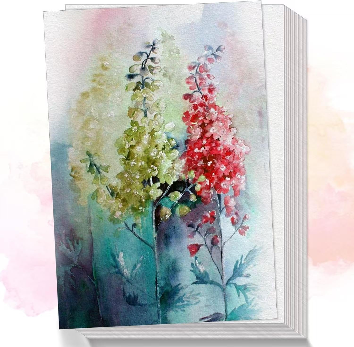 82 Sheets Watercolor Paper 230GSM/110 LB Cotton Thick Off-White Cold Press Paper Pack, Watercolor Drawing Paper for Painting Art Works Drawing Supplies, 5 x 7 Inches