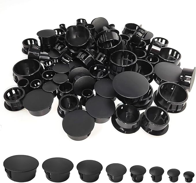 8 Sizes Plastic Hole Plugs, 3/16",1/4", 5/6",3/8", 1/2", 5/