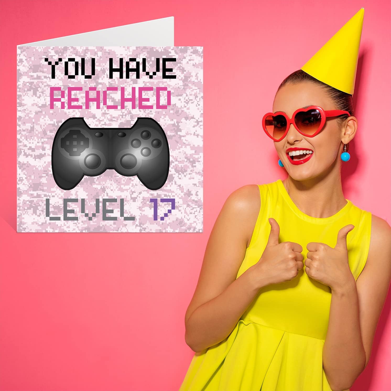 17th Gamer Birthday Card - You Have Reached Level 17 - Girls Birthday Cards, Teenager Seventeen Seventeenth Games Birthday Greeting Cards, Video Game Gaming Daughter Granddaughter 5.7 x 5.7 Inch
