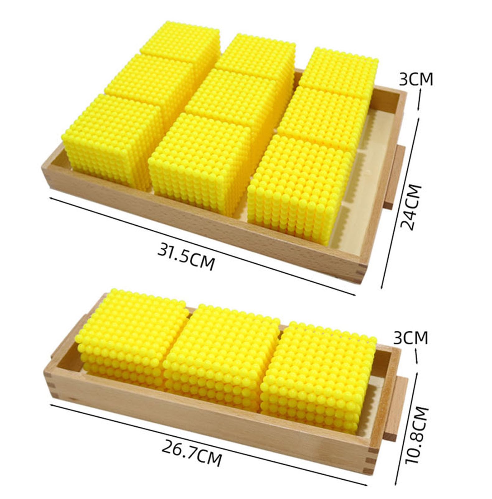 Gra bankowa systemu dziesiętnego Montessori, złote koraliki jako pomoce matematyczne do nauki wartości miejsca i arytmetyki,Model a with carpet