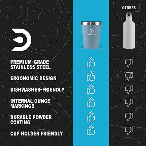 Miniatura 6 de DrinkTanks Vaso aislado para manualidades de 10 onzas con tapa, vaso de viaje reutilizable de acero inoxidable para café, cerveza, vino, cócteles,