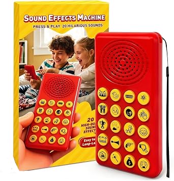 Sound Effects Machine - Noise Maker for Kids - 20 Funny Sounds with Volume Control - Portable Electronic Sound Maker for Party, Game Night and Family Fun