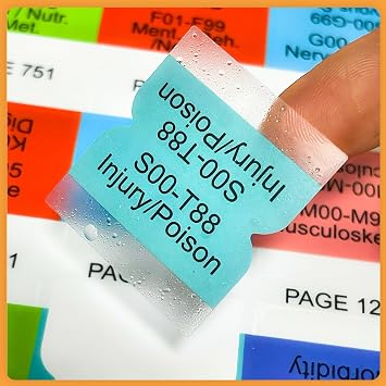 Index Tabs for AAPC Version ICD-10-CM 2025/2026 (Book not Included), The Complete Official Codebook, 56 Color Coded Clear PVC Laminated Tabs, Bookmarker, 50 ICD-10 Coding Guidelines Tabs 6 Blank Tabs