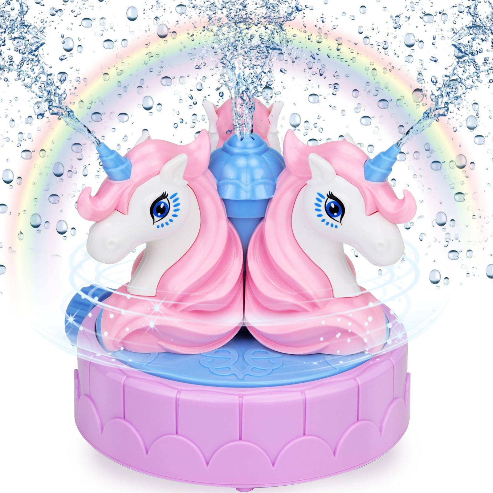 Tosekry Juegos de Agua para Niños Exterior, Juegos Piscina para Niños Juguete Niño 3 4 5 6 7 8 9 10 Años, Aspersor Infantil con Forma de Pulpo Juguetes de Agua para Niños (Unicornio)