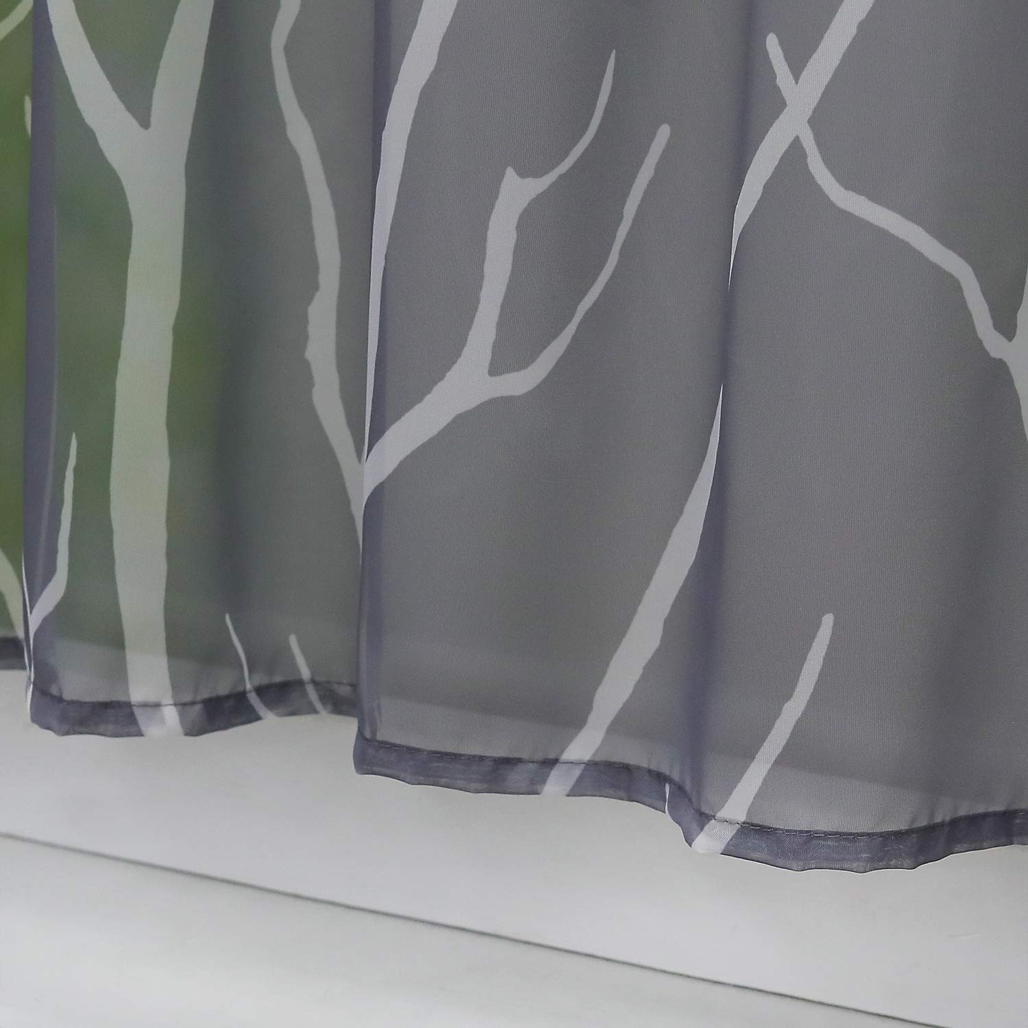 ESLIR Modern Bistro Curtain Kitchen Curtains Transparent Curtains with Loops Short Voile Grey H x W 45 x 90 cm 1 Piece - Image 4