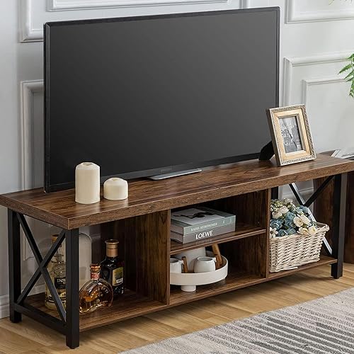 Miniatura 3 de GAZHOME Soporte de TV para TV de hasta 65 pulgadas, mueble de TV con almacenamiento abierto, unidad de consola de TV con estantería para sala de