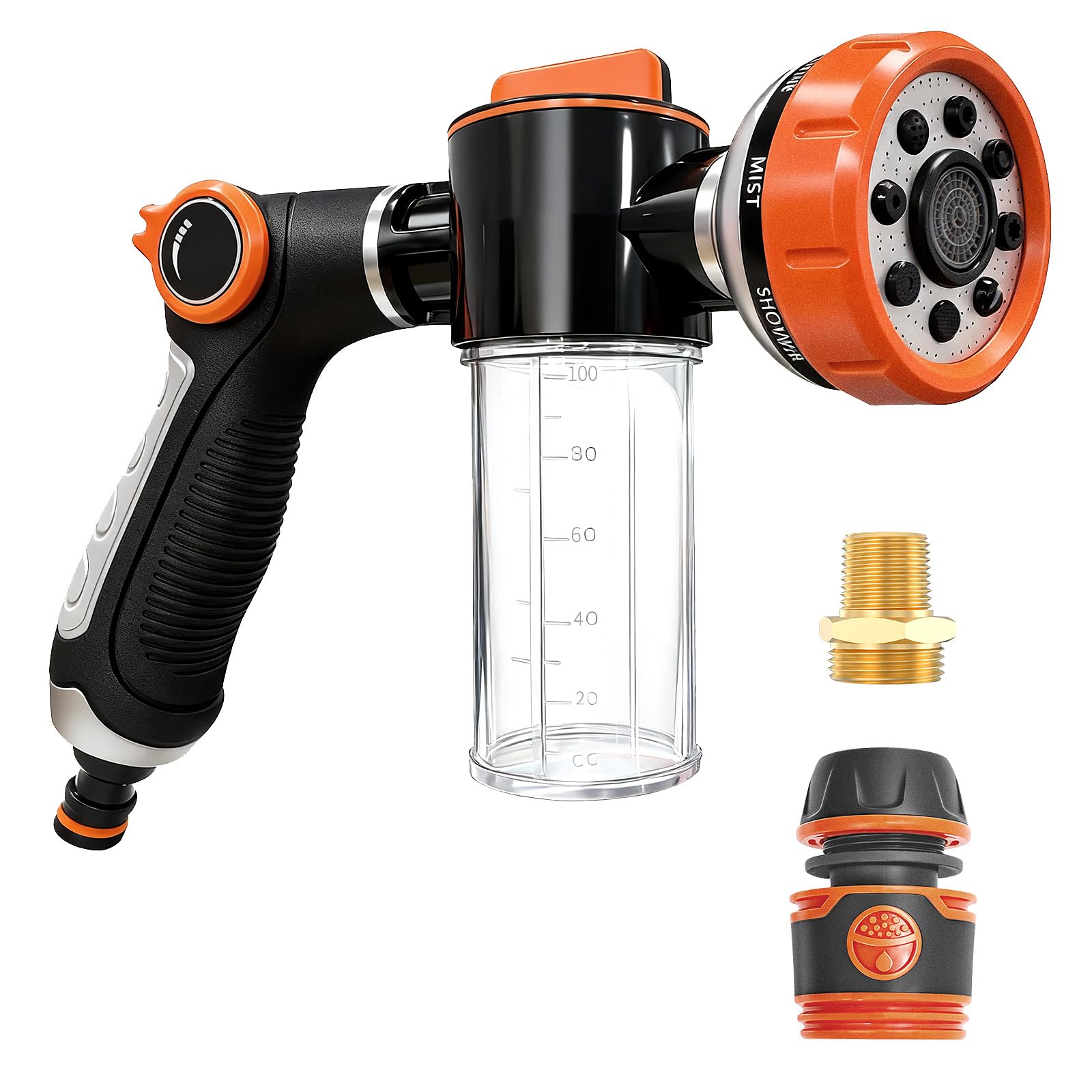 Tuyau de lavage pour chien SCHITEC robuste avec pistolet de douche moussant 8 en 1