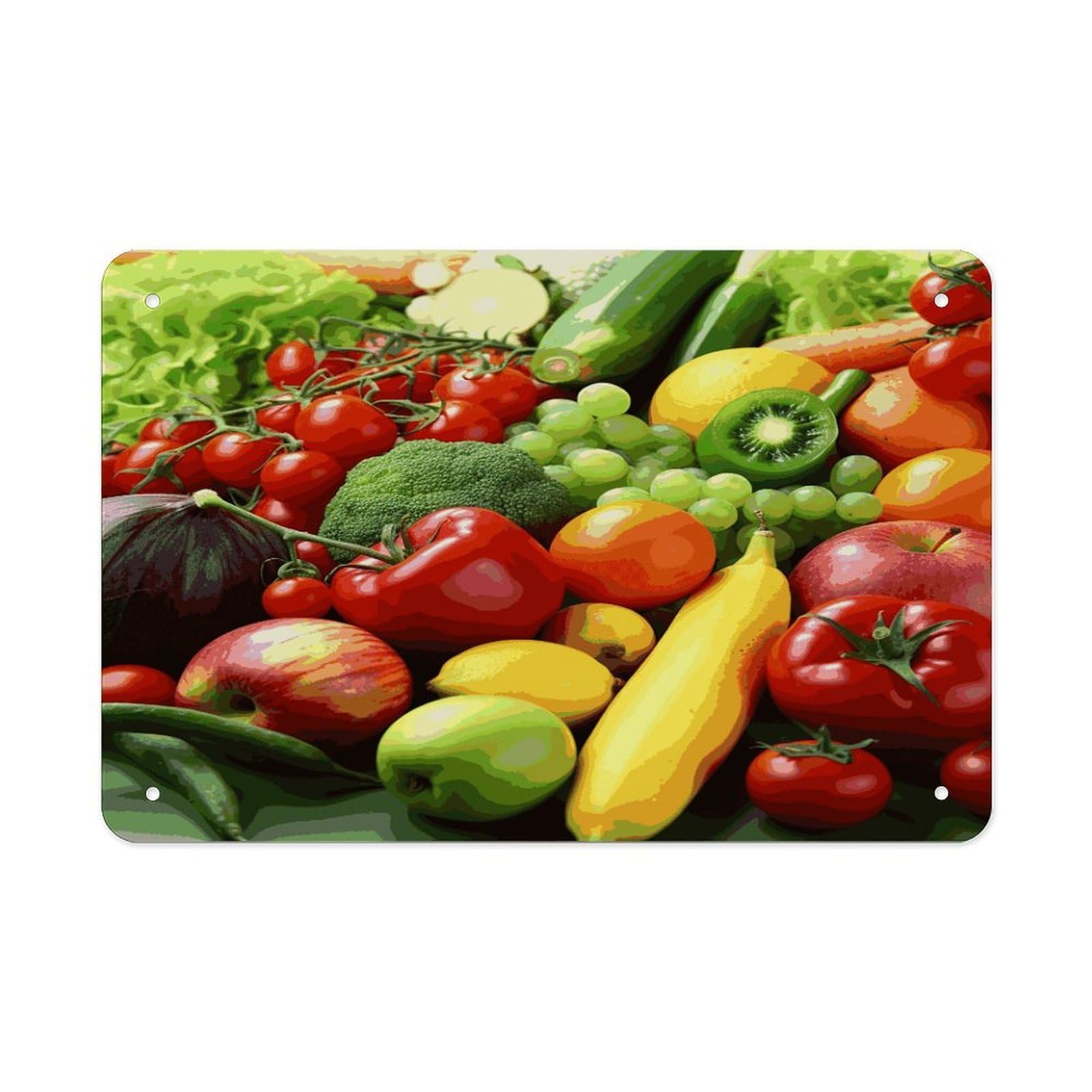Fresh Vegetables Fruits Metal Signs Wall Art Tin Sign