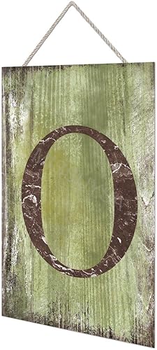 Vista 323 de Letrero colgante de madera con letra J, letrero de madera para decoración del hogar, 26 letras del alfabeto de metal, placa de madera, decoración