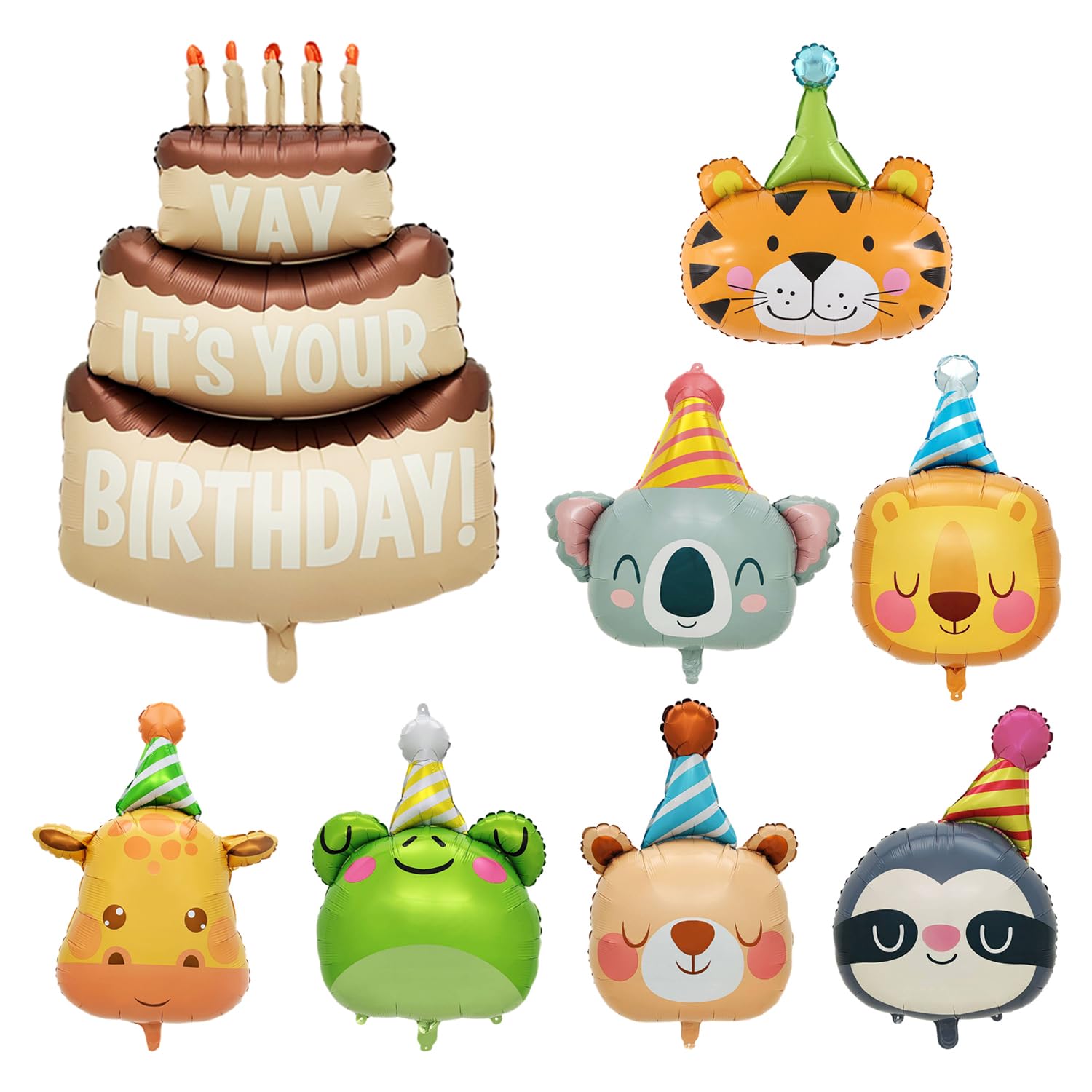 EJUFNS 8 Pieces Of Animal Balloons, Birthday Party Decorations, Cute Decorative Balloon, Creative Inflatable Balloons